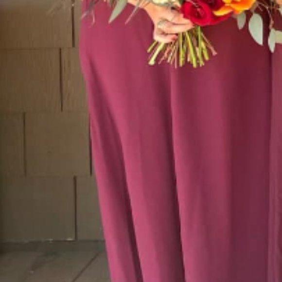 Chiffon One-Shoulder Cutout Bridesmaid Dress - Picture 2 of 5